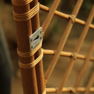 Cabeceira de madeira e vime - 130 x 61 cm