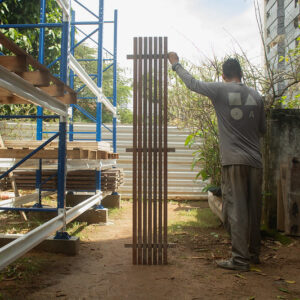 Placa de forro ripado de madeira Othon Palace Hotel