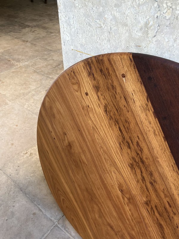 Tampo circular confeccionado com peças de peroba e pau d'arco - ⌀ 80cm - Imagem 2